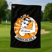 Multiple Sclerosis Warrior Funny Gift Ms Unbreakable Awareness Funny Gift Golf Towel thumb 1