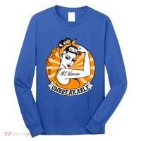 Multiple Sclerosis Warrior Funny Gift Ms Unbreakable Awareness Funny Gift Long Sleeve Shirt thumb 0