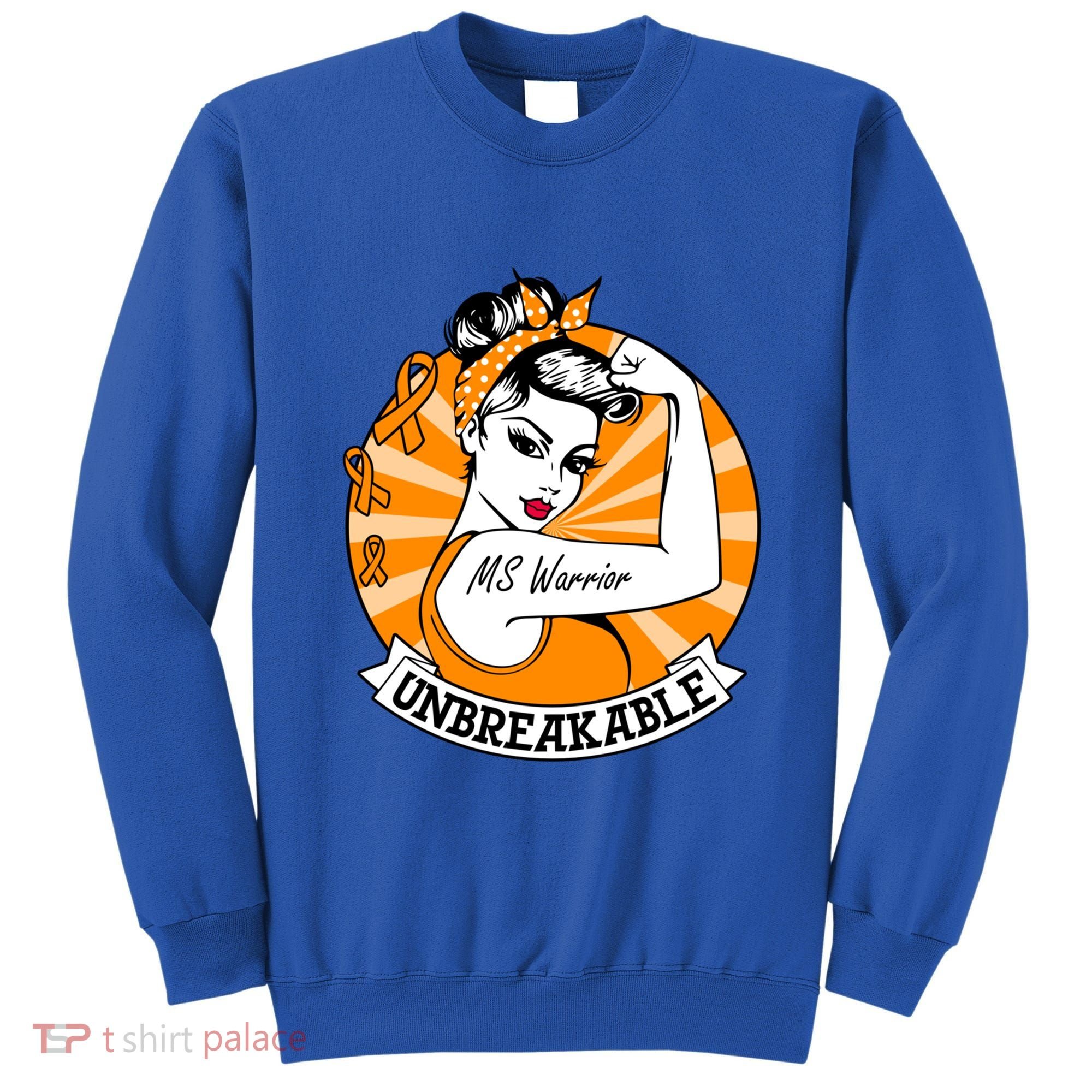 Multiple Sclerosis Warrior Funny Gift Ms Unbreakable Awareness Funny Gift Sweatshirt