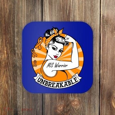 Multiple Sclerosis Warrior Funny Gift Ms Unbreakable Awareness Funny Gift Coaster