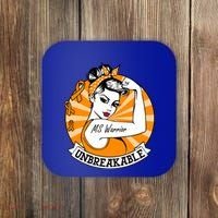 Multiple Sclerosis Warrior Funny Gift Ms Unbreakable Awareness Funny Gift Coaster thumb 0