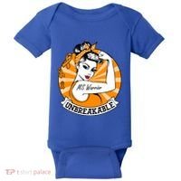 Multiple Sclerosis Warrior Funny Gift Ms Unbreakable Awareness Funny Gift Baby Bodysuit thumb 0
