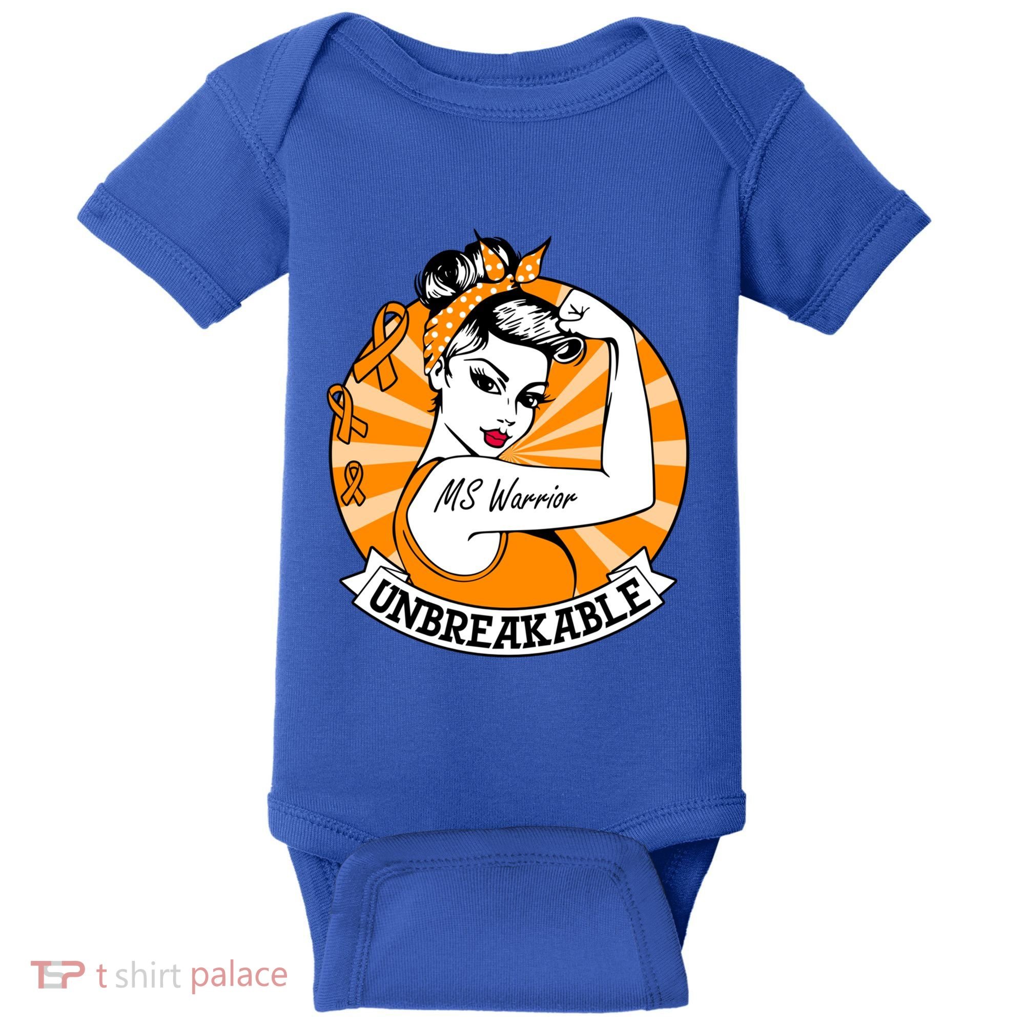 Multiple Sclerosis Warrior Funny Gift Ms Unbreakable Awareness Funny Gift Baby Bodysuit