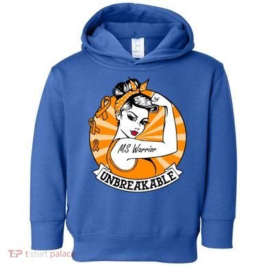 Multiple Sclerosis Warrior Funny Gift Ms Unbreakable Awareness Funny Gift Toddler Hoodie