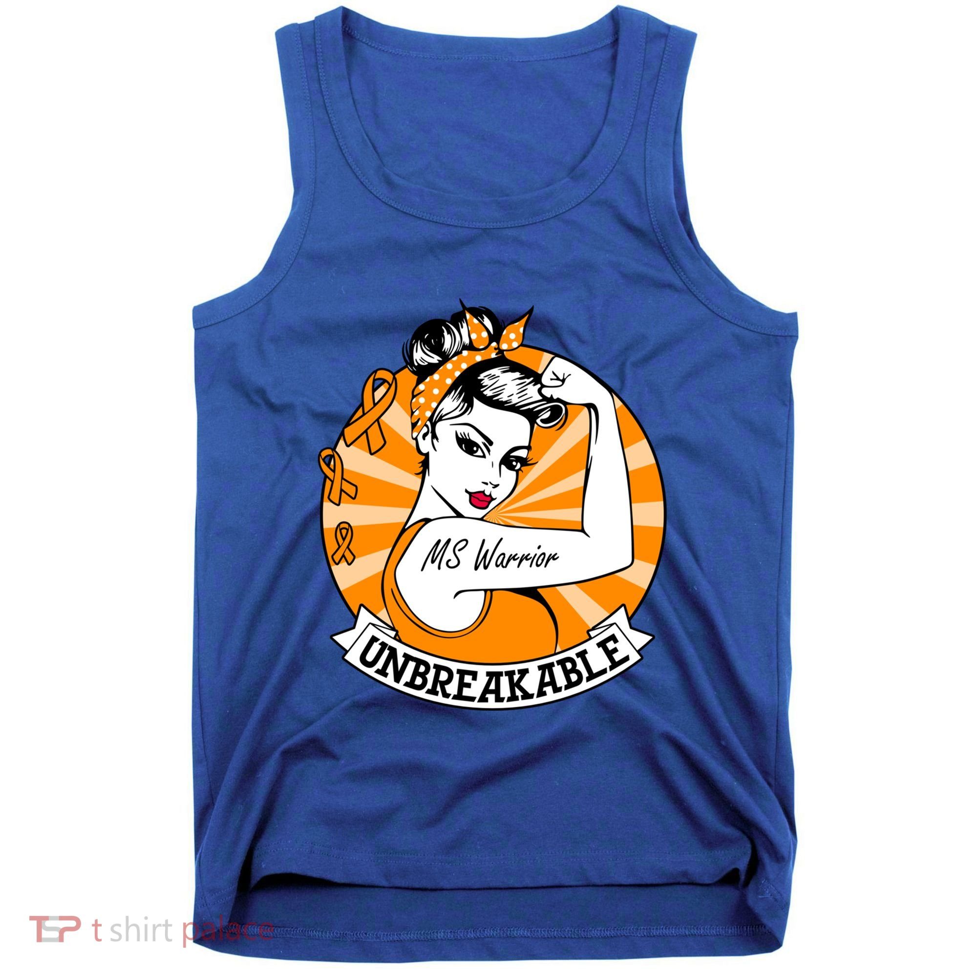 Multiple Sclerosis Warrior Funny Gift Ms Unbreakable Awareness Funny Gift Tank Top