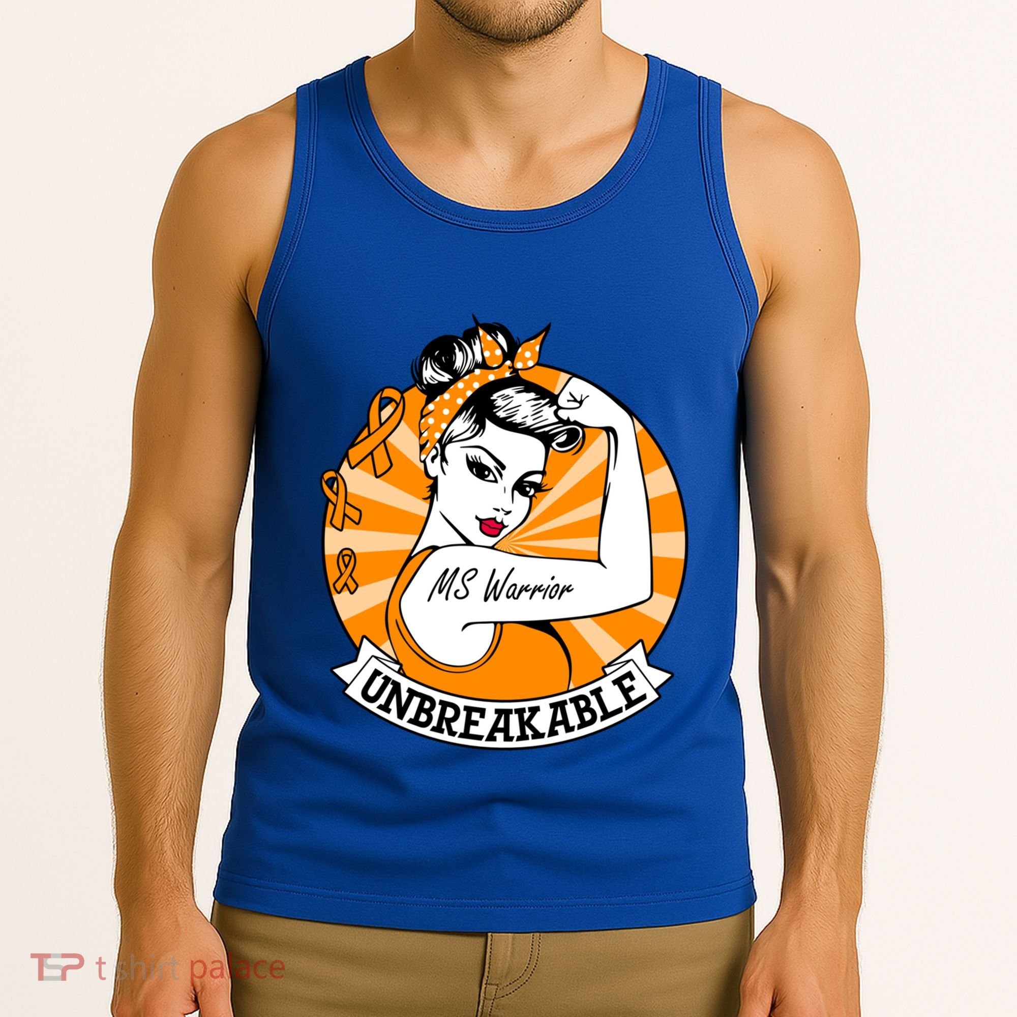 Multiple Sclerosis Warrior Funny Gift Ms Unbreakable Awareness Funny Gift Tank Top