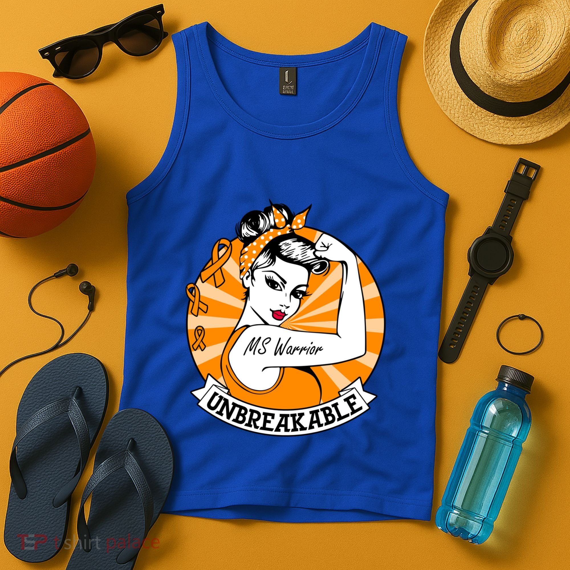 Multiple Sclerosis Warrior Funny Gift Ms Unbreakable Awareness Funny Gift Tank Top