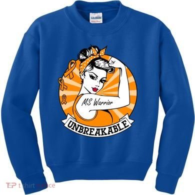 Multiple Sclerosis Warrior Funny Gift Ms Unbreakable Awareness Funny Gift Kids Sweatshirt