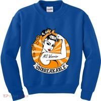 Multiple Sclerosis Warrior Funny Gift Ms Unbreakable Awareness Funny Gift Kids Sweatshirt thumb 0