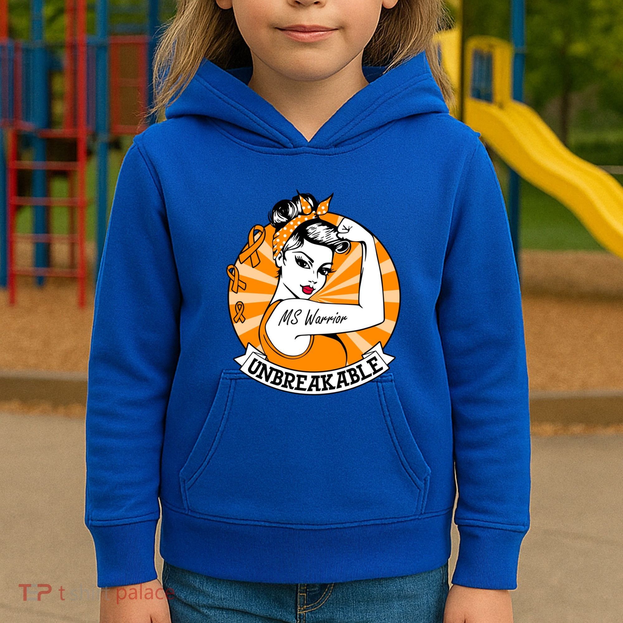 Multiple Sclerosis Warrior Funny Gift Ms Unbreakable Awareness Funny Gift Kids Hoodie