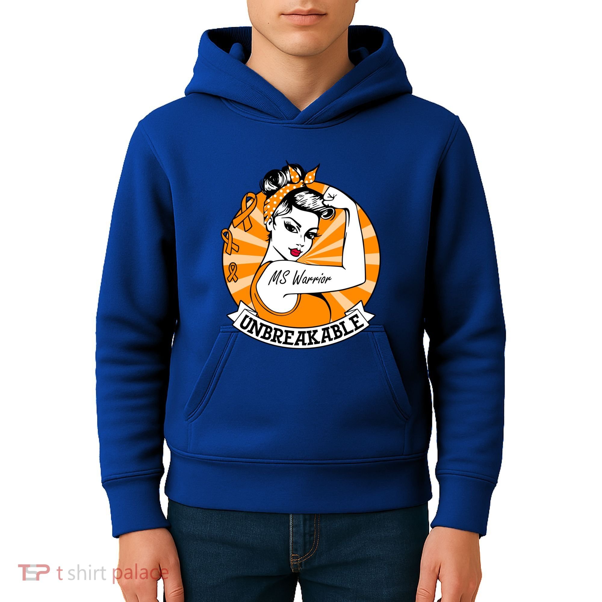 Multiple Sclerosis Warrior Funny Gift Ms Unbreakable Awareness Funny Gift Kids Hoodie