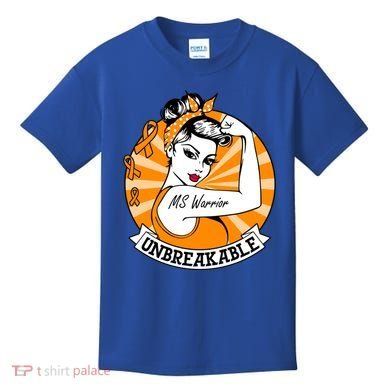 Multiple Sclerosis Warrior Funny Gift Ms Unbreakable Awareness Funny Gift Kids T-Shirt