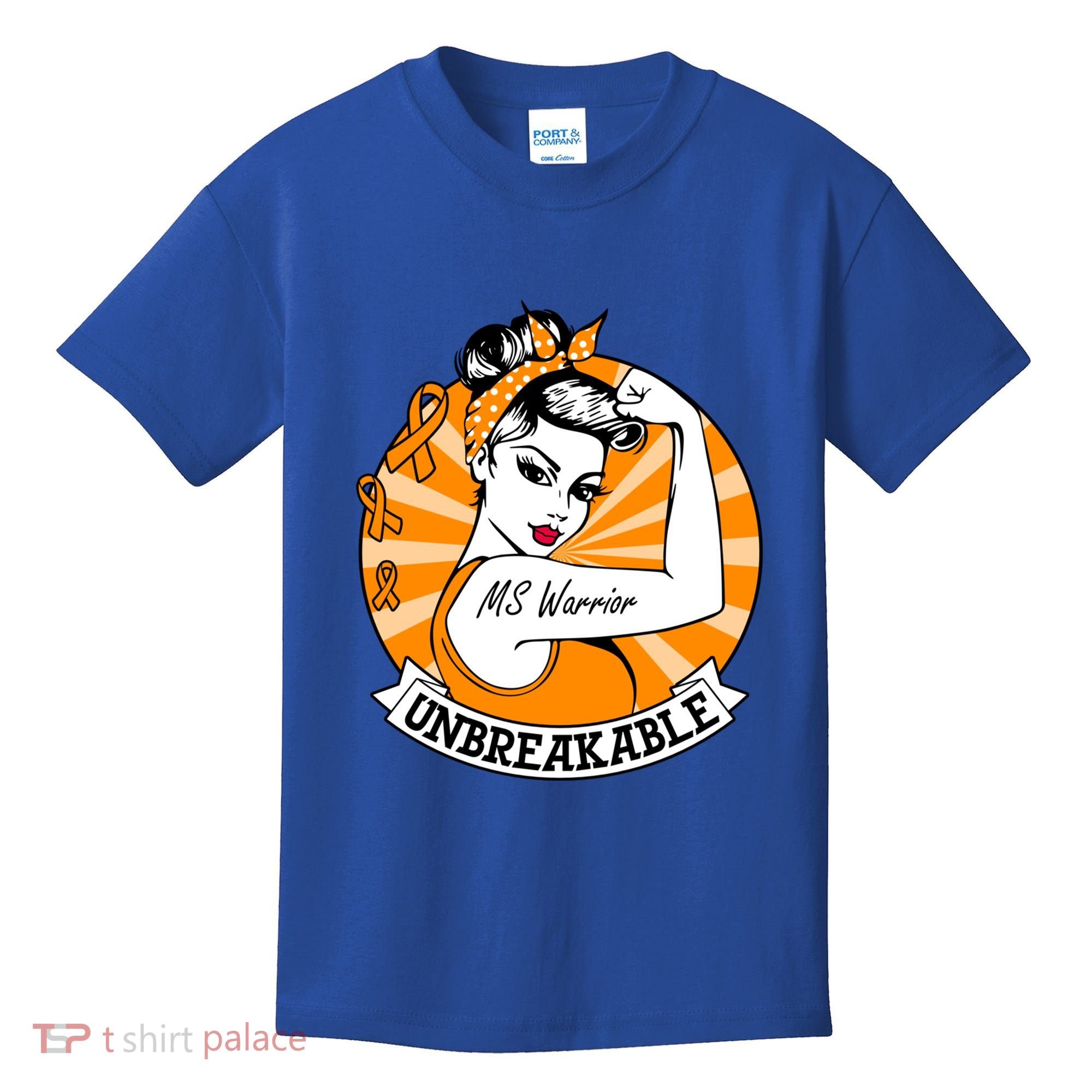 Multiple Sclerosis Warrior Funny Gift Ms Unbreakable Awareness Funny Gift Kids T-Shirt