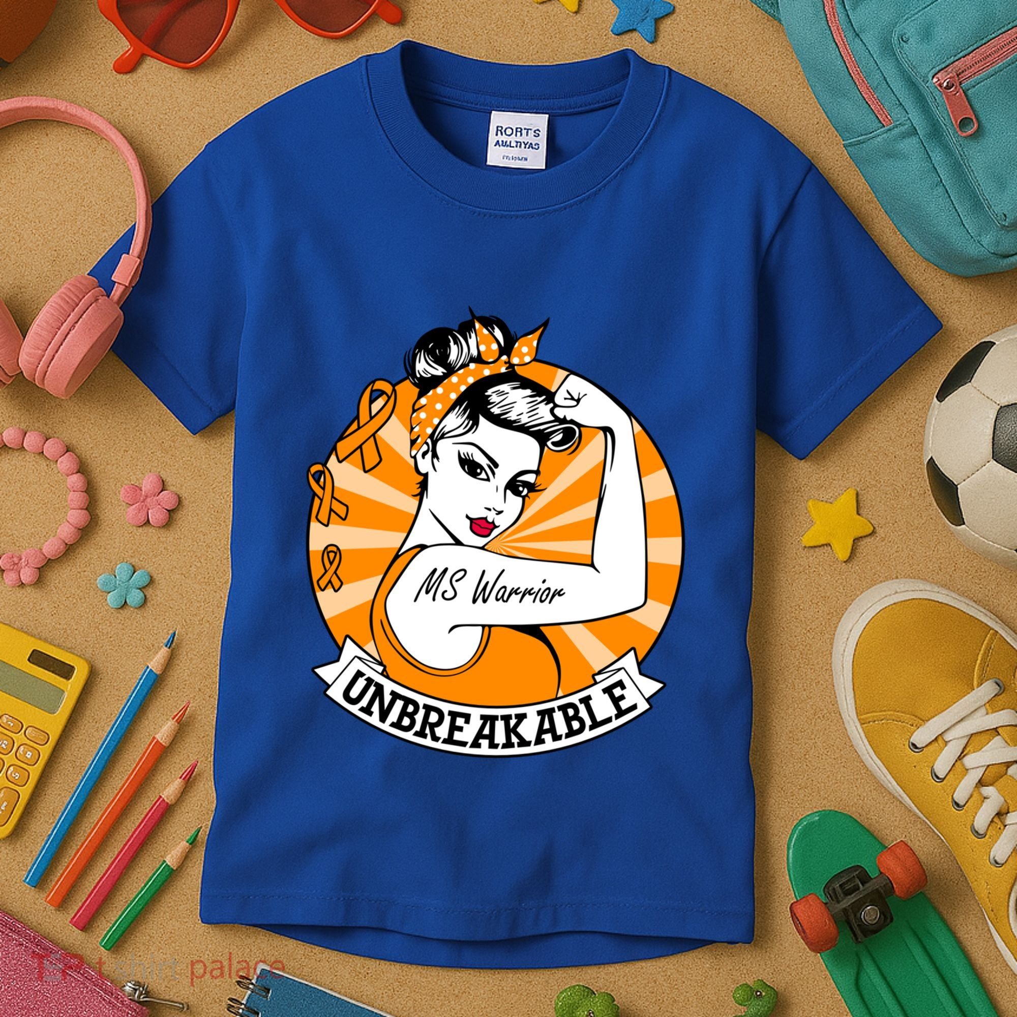 Multiple Sclerosis Warrior Funny Gift Ms Unbreakable Awareness Funny Gift Kids T-Shirt