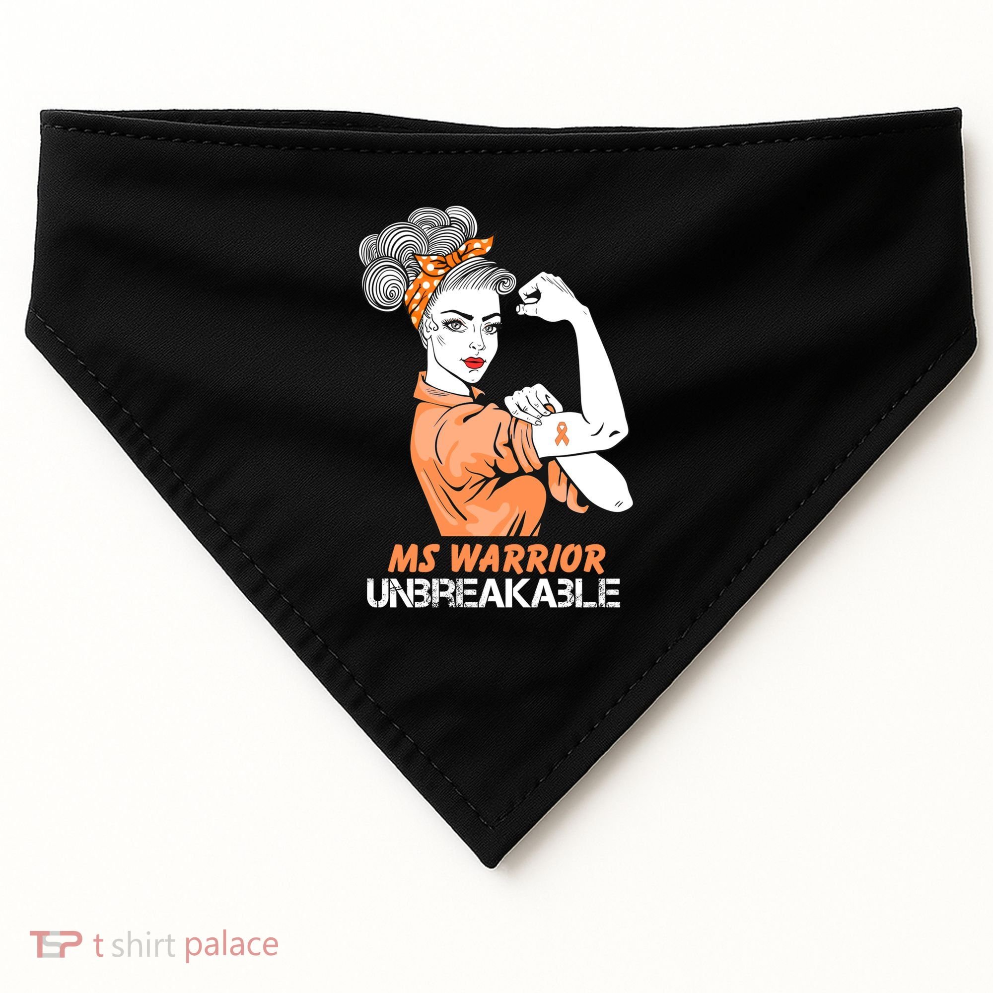Multiple Sclerosis Warrior Unbreakable Ms Strong Funny Gift USA-Made Doggie Bandana