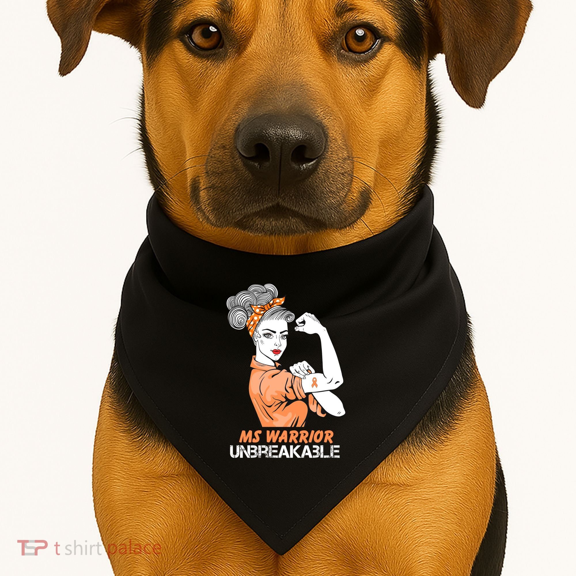 Multiple Sclerosis Warrior Unbreakable Ms Strong Funny Gift USA-Made Doggie Bandana