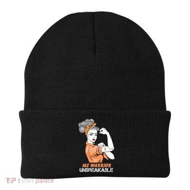 Multiple Sclerosis Warrior Unbreakable Ms Strong Funny Gift Beanie