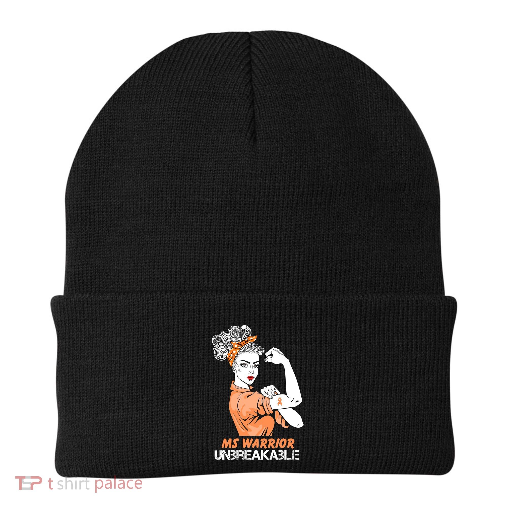 Multiple Sclerosis Warrior Unbreakable Ms Strong Funny Gift Beanie
