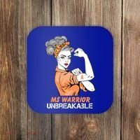 Multiple Sclerosis Warrior Unbreakable Ms Strong Funny Gift Coaster thumb 0