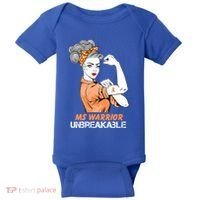 Multiple Sclerosis Warrior Unbreakable Ms Strong Funny Gift Baby Bodysuit thumb 0