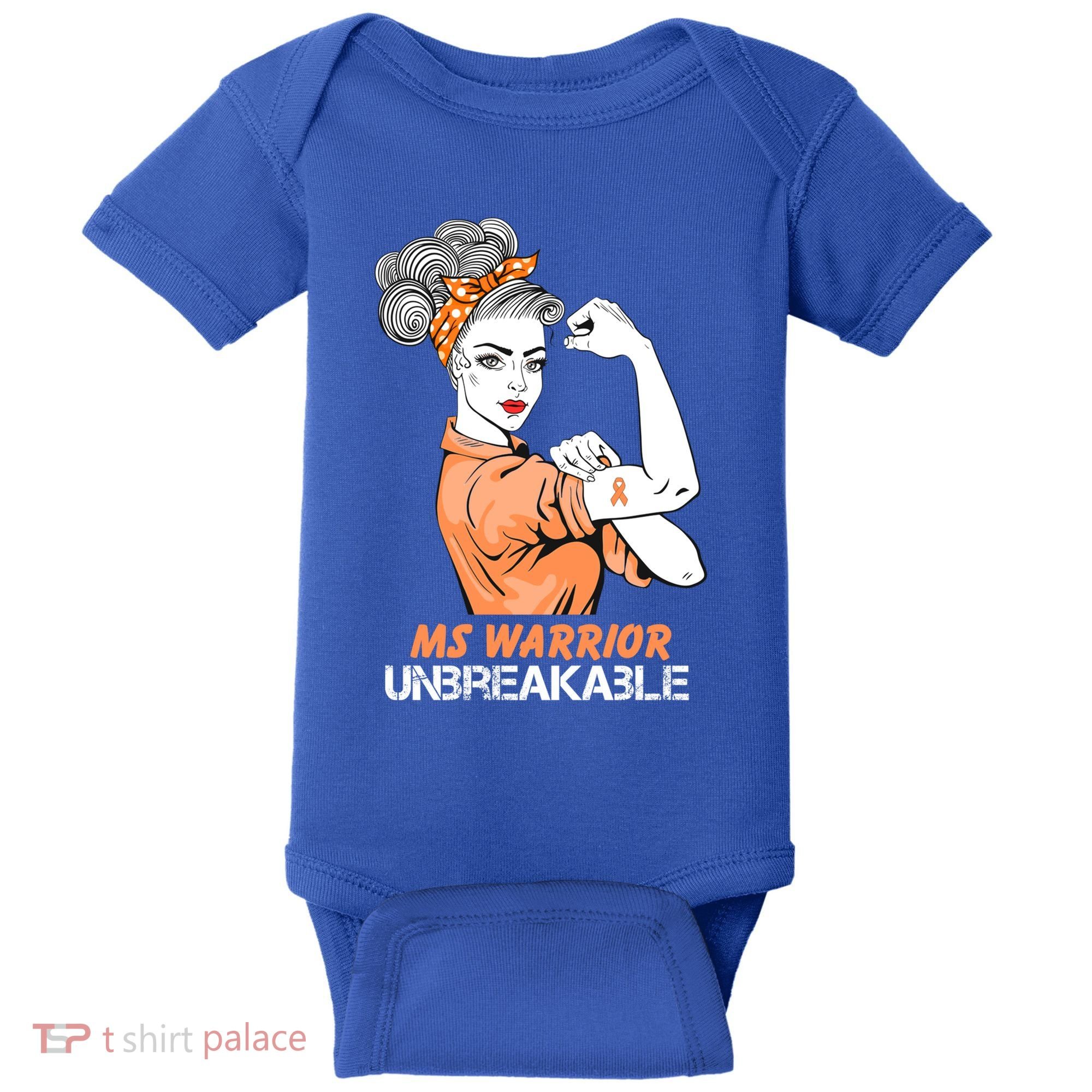 Multiple Sclerosis Warrior Unbreakable Ms Strong Funny Gift Baby Bodysuit