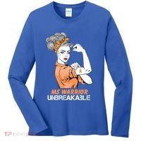 Multiple Sclerosis Warrior Unbreakable Ms Strong Funny Gift Women's Long Sleeve Shirt thumb 0