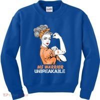 Multiple Sclerosis Warrior Unbreakable Ms Strong Funny Gift Kids Sweatshirt thumb 0