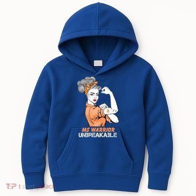 Multiple Sclerosis Warrior Unbreakable Ms Strong Funny Gift Kids Hoodie
