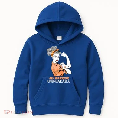 Multiple Sclerosis Warrior Unbreakable Ms Strong Funny Gift Kids Hoodie