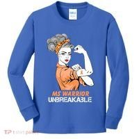 Multiple Sclerosis Warrior Unbreakable Ms Strong Funny Gift Kids Long Sleeve Shirt thumb 0