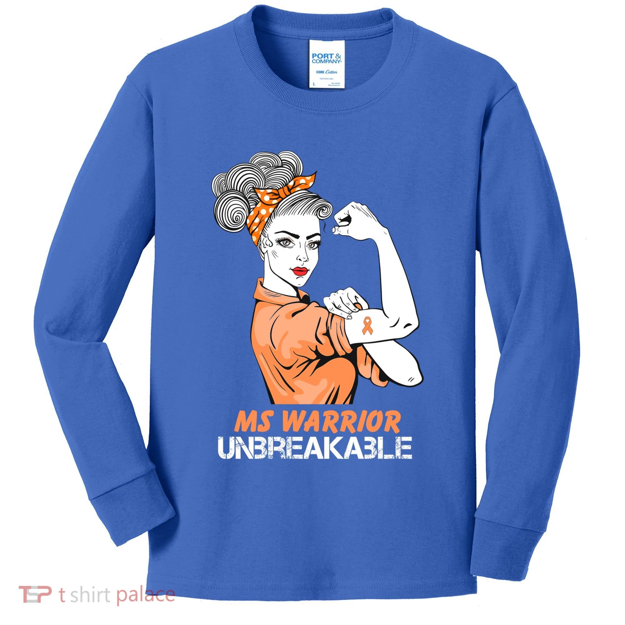 Multiple Sclerosis Warrior Unbreakable Ms Strong Funny Gift Kids Long Sleeve Shirt