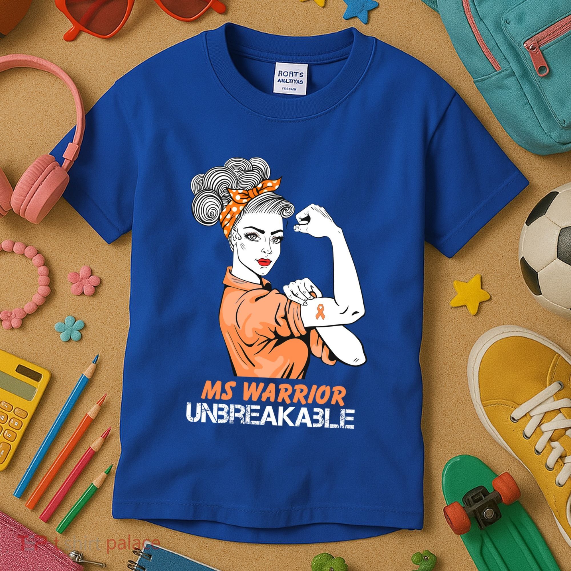 Multiple Sclerosis Warrior Unbreakable Ms Strong Funny Gift Kids T-Shirt