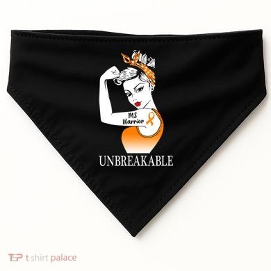 Multiple Sclerosis Warrior Unbreakable Ms Strong Meaningful Gift USA-Made Doggie Bandana