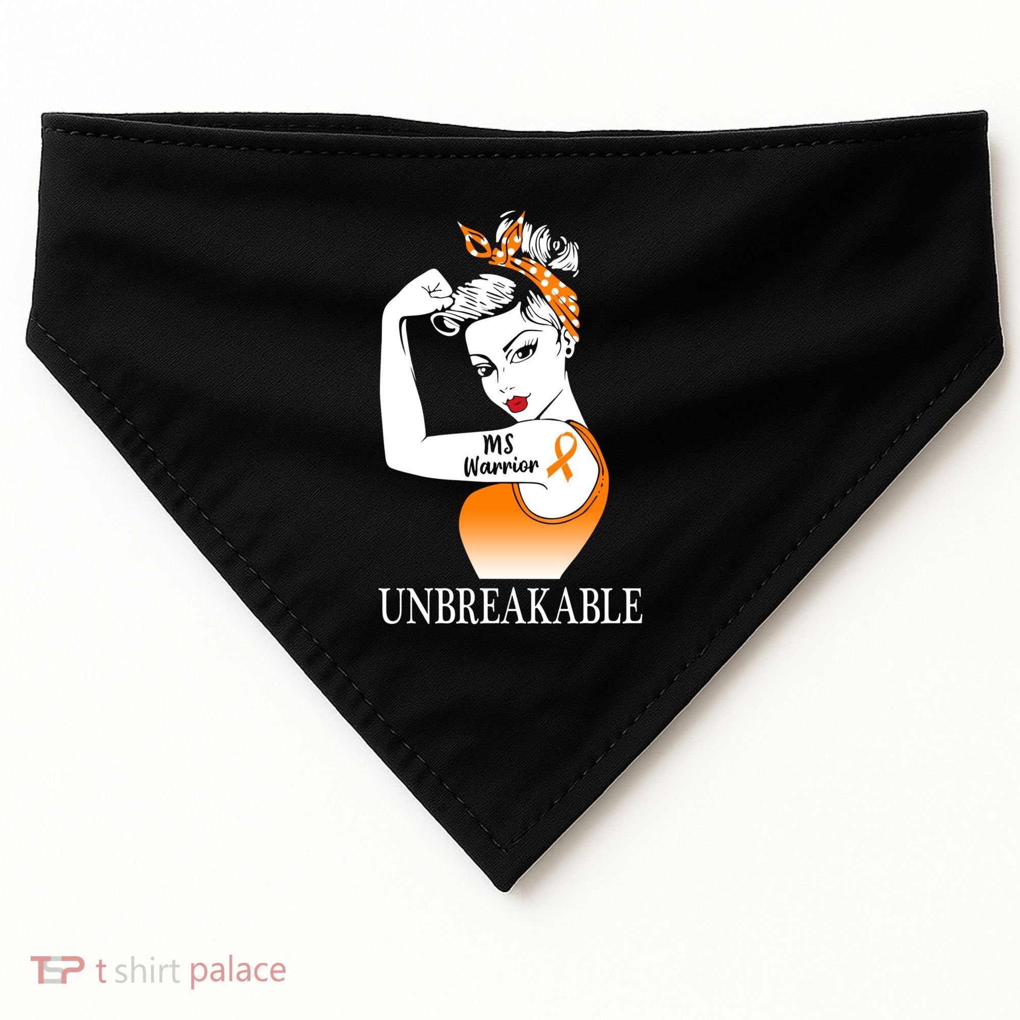 Multiple Sclerosis Warrior Unbreakable Ms Strong Meaningful Gift USA-Made Doggie Bandana