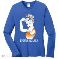 Multiple Sclerosis Warrior Unbreakable Ms Strong Meaningful Gift Women's Long Sleeve Shirt thumb 0