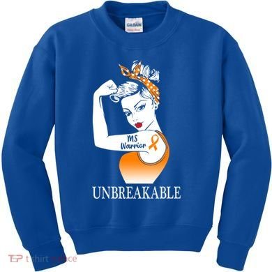 Multiple Sclerosis Warrior Unbreakable Ms Strong Meaningful Gift Kids Sweatshirt