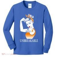 Multiple Sclerosis Warrior Unbreakable Ms Strong Meaningful Gift Kids Long Sleeve Shirt thumb 0