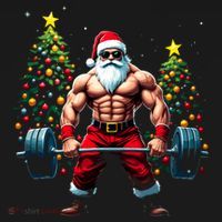 Muscle Santa Weightlifter Christmas Powerlifting Xmas Gym Gift Women's Hoodie thumb 2