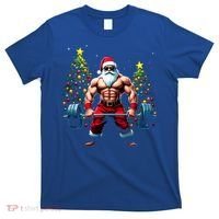 Muscle Santa Weightlifter Christmas Powerlifting Xmas Gym Gift T-Shirt thumb 0