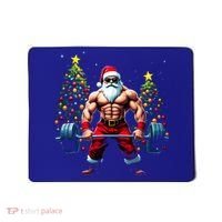 Muscle Santa Weightlifter Christmas Powerlifting Xmas Gym Gift Mousepad thumb 0