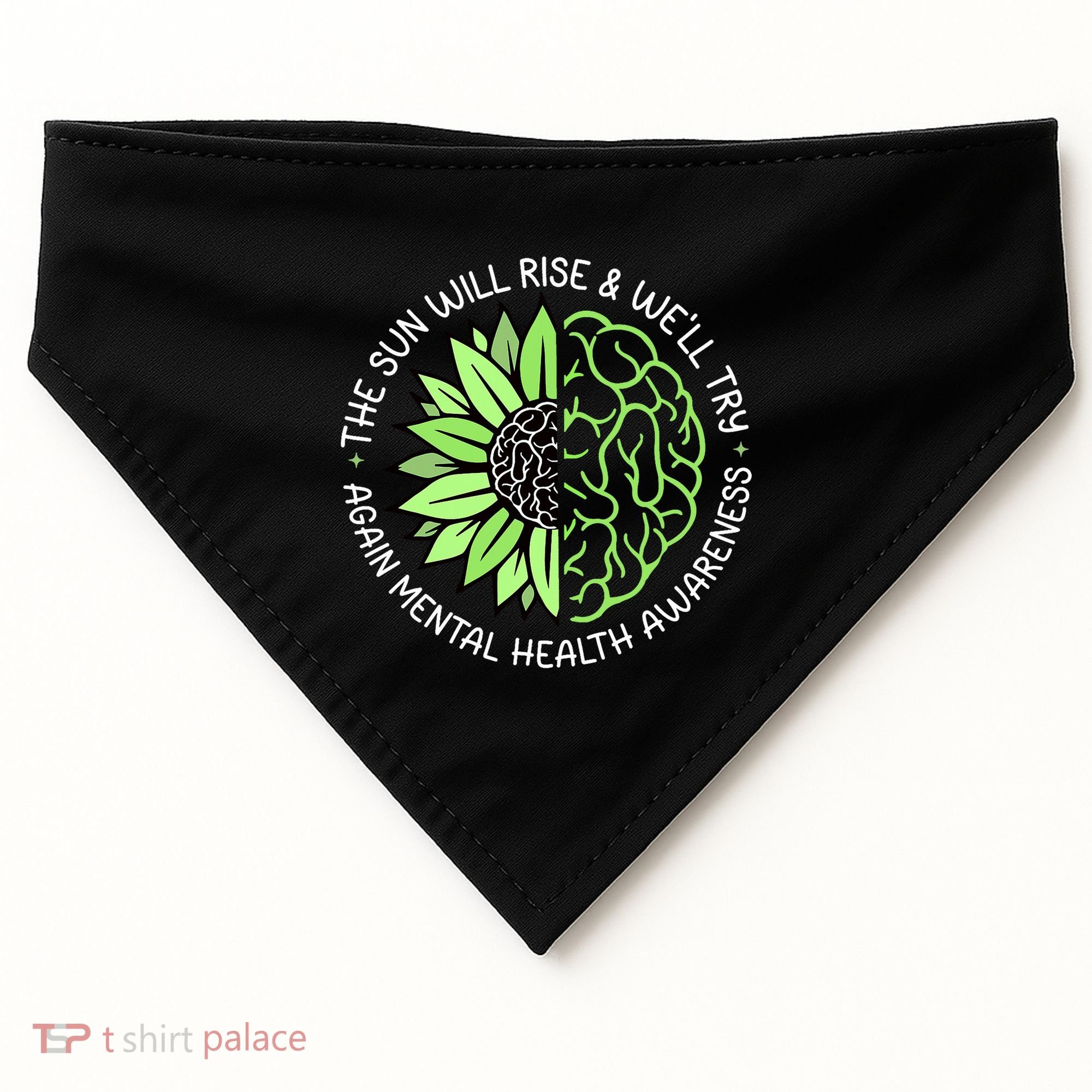 Motivational Support Warrior Mental Health Awareness Month Gift USA-Made Doggie Bandana