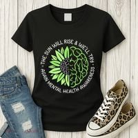 Motivational Support Warrior Mental Health Awareness Month Gift Women's T-Shirt thumb 3
