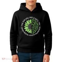 Motivational Support Warrior Mental Health Awareness Month Gift Kids Hoodie thumb 4