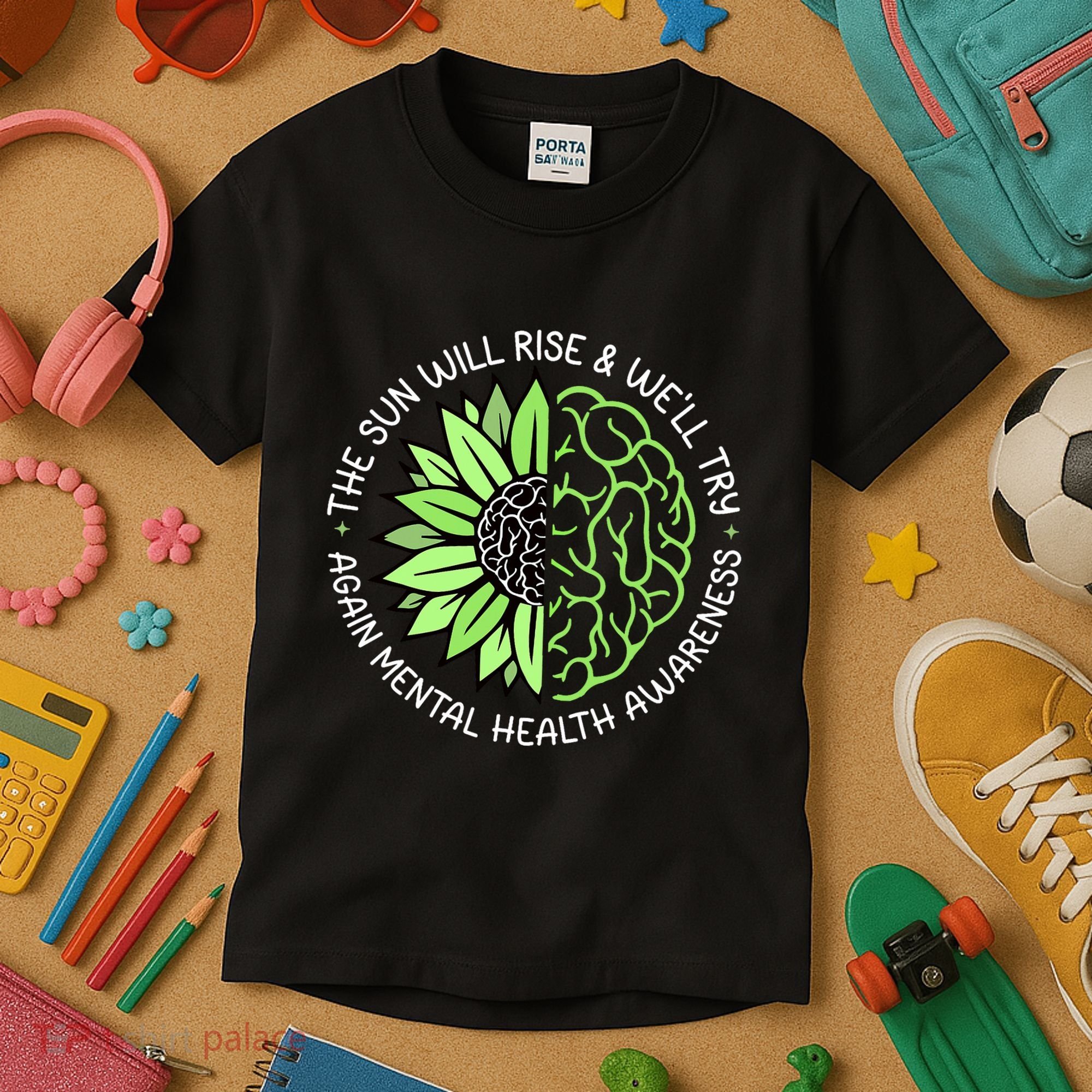 Motivational Support Warrior Mental Health Awareness Month Gift Kids T-Shirt