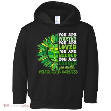 Motivational Support Warrior Mental Health Awareness Month Design Toddler Hoodie