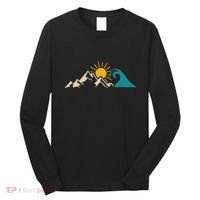 Mountain Sun Wave Nature Hiking Surf Surfer Hiker Outdoor Long Sleeve Shirt thumb 0