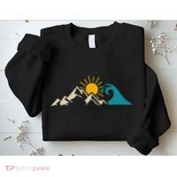 Mountain Sun Wave Nature Hiking Surf Surfer Hiker Outdoor Sweatshirt thumb 2