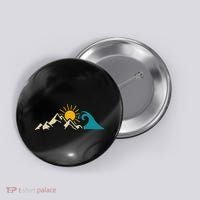 Mountain Sun Wave Nature Hiking Surf Surfer Hiker Outdoor Button thumb 0