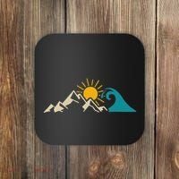 Mountain Sun Wave Nature Hiking Surf Surfer Hiker Outdoor Coaster thumb 0