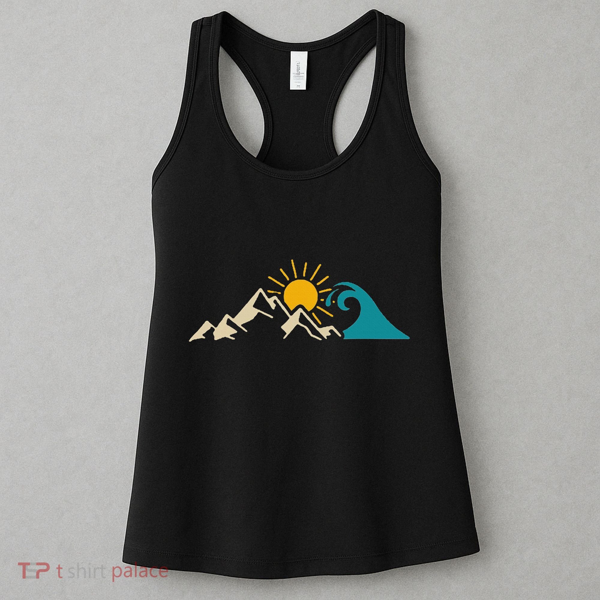 Mountain Sun Wave Nature Hiking Surf Surfer Hiker Outdoor Women's Tank Top
